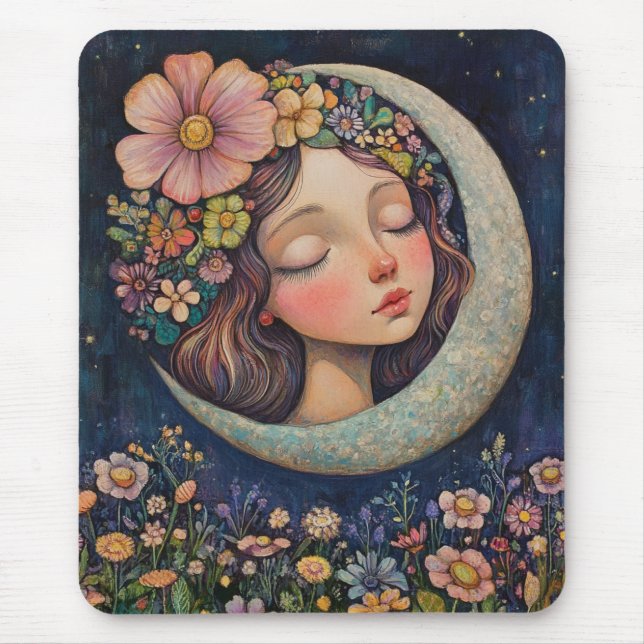 Mousepad Headdress Floral & Crescent Moon (Frente)