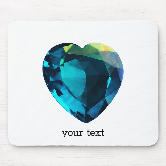 Mousepad Heart Aquamarine, Blue (Frente)
