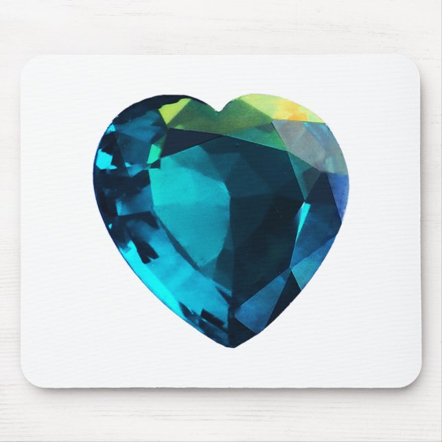 Mousepad Heart Aquamarine, Blue (Frente)
