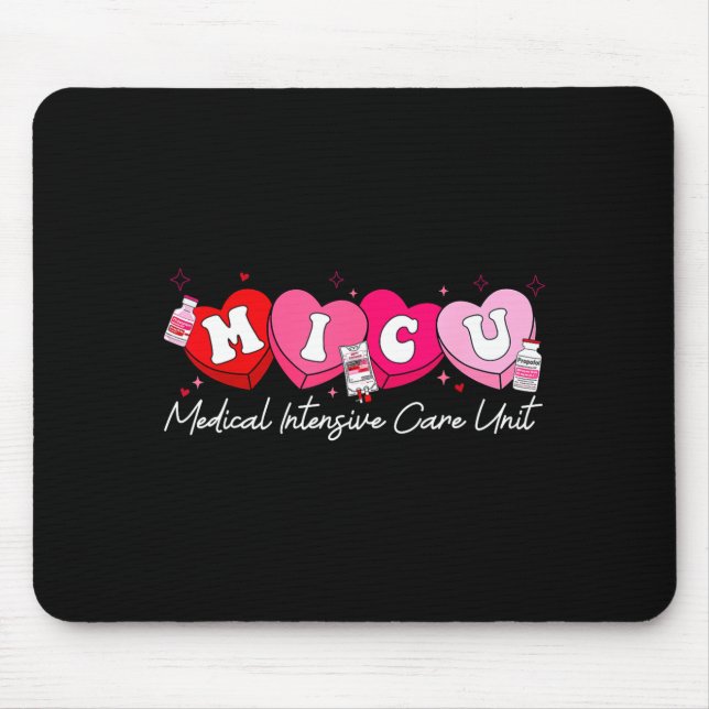 Mousepad Heart Candy Micu Nurse Valentine's Day Medical Cri (Frente)