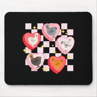Mousepad Heart Candy Silkie Chicken Valentine Farmer Animal