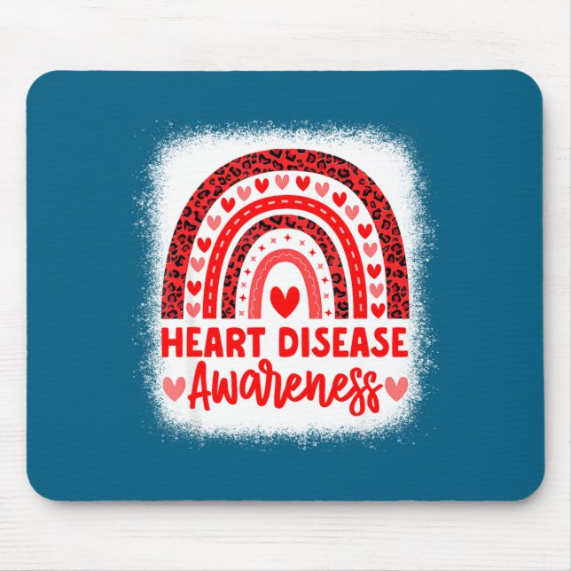 Mousepad Heart Disease Awareness Heart Month Rainbow Heart  (Frente)