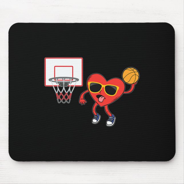 Mousepad Heart Dunk Basball Player Dia de os namorados Love (Frente)