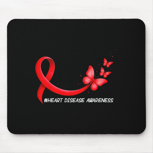 Mousepad Heart Health Heart Disease Awareness Chd Red Ribbo (Frente)