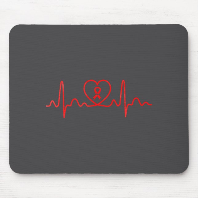 Mousepad Heart Health Heart Disease Awareness Heartbeat Chd (Frente)