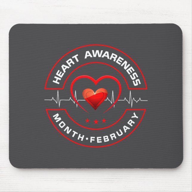 Mousepad Heart Health Month February American Heart Health  (Frente)