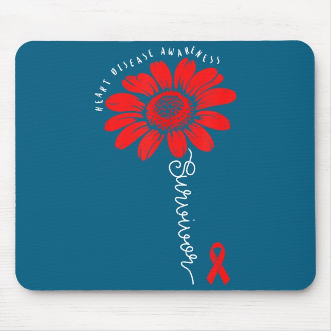 Mousepad Heart Health Survivor Heart Disease Awareness Chd  (Frente)