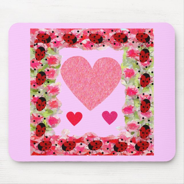 Mousepad Heart Ladybugs (Frente)