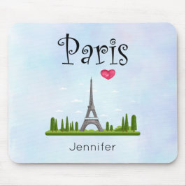 Mousepad Heart Paris com Eiffel Tower Custom