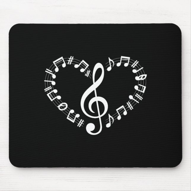 Mousepad Heart Shape Musical Notes Music Lovers Happy Valen (Frente)