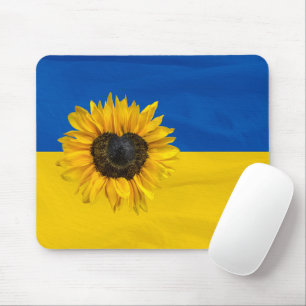 Mousepad Heart Sunflower sobre a bandeira da Ucrânia