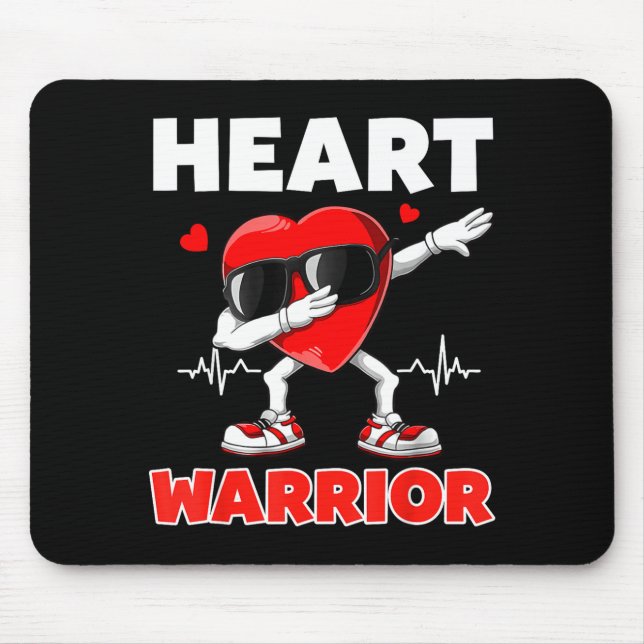 Mousepad Heart Warrior Heart Disease Awareness Month Red He (Frente)