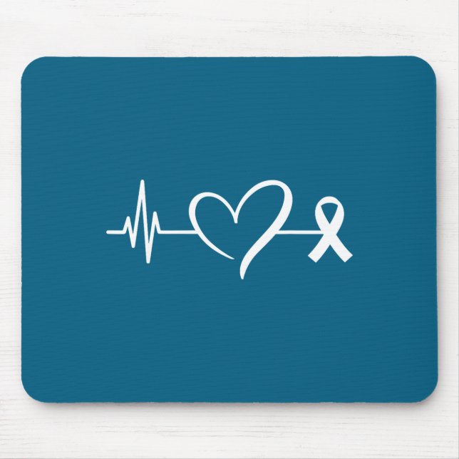 Mousepad Heart Warrior Heartbeat American Heart Disease Awa (Frente)