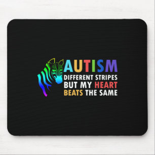 Mousepad Heart Zebra dizendo conscientização do autismo ins