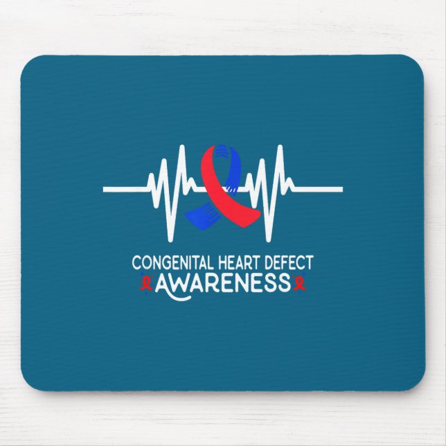 Mousepad Heartbeat Chd Congenital Heart Defect Awareness Mo (Frente)