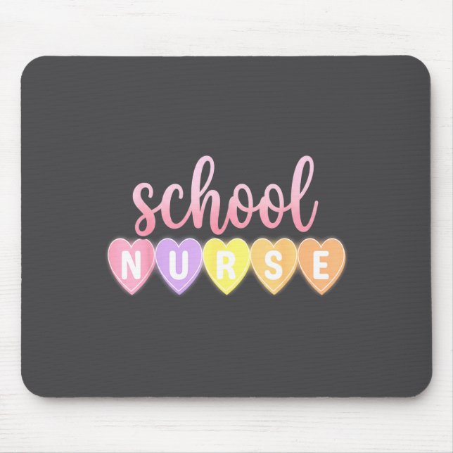 Mousepad Hearts School Nurse Medical Istant Valentines Day  (Frente)