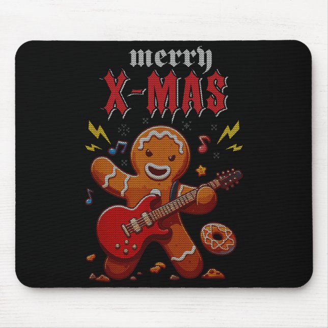 Mousepad Heavy Metal Christmas Sleigher Hail Santa Claus Ro (Frente)