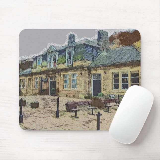 Mousepad Hebden Bridge Railway Station Yorkshire Artwork (Com mouse)