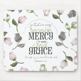 Mousepad Hebraico 4:16 citação com branco de arte floral