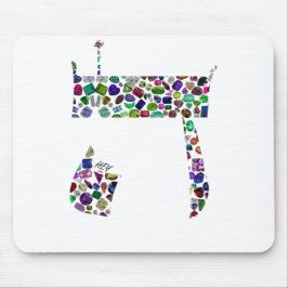 Mousepad Hebraico - Letra HEY feita com pedras magnéticas