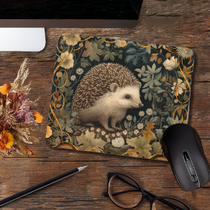 Mousepad Hedgehog no estilo Forest William Morris