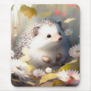Mousepad Hedgehog Portrait Animal Painting Willife Forest