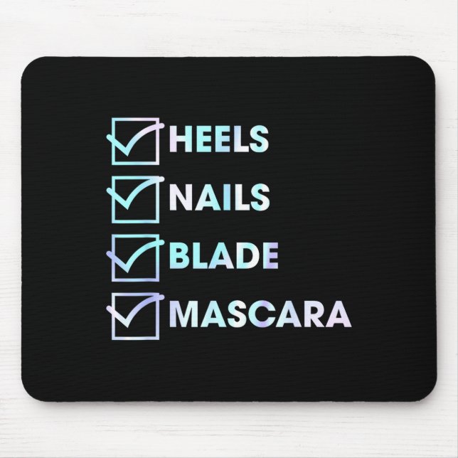 Mousepad Heels Nails Blade Maa Funny Design  (Frente)