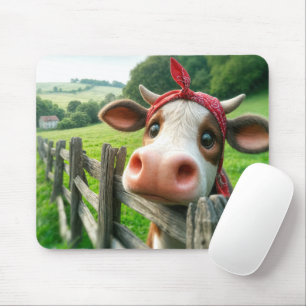 Mousepad Heifer Cow Vestindo um Kerhead