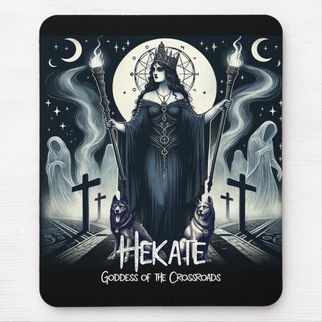 Mousepad Hekate Deusa das Encruzilhadas Espíritos Fantasmag (Frente)
