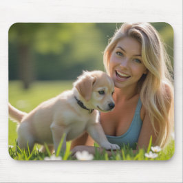 Mousepad Helena Chevalier & Puppy: Felicidade gratuita na n