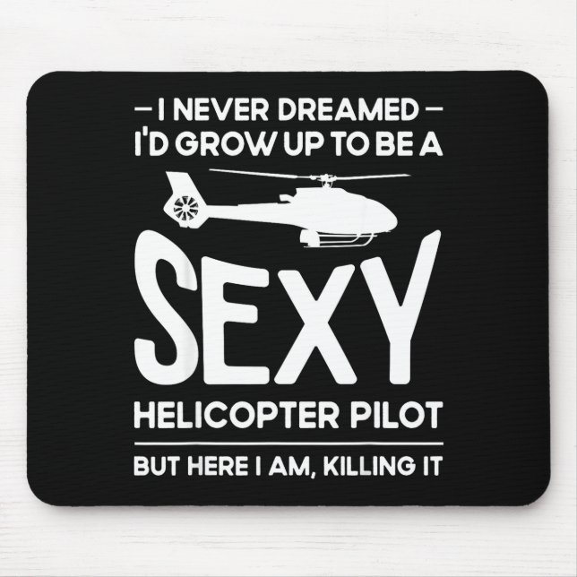 Mousepad Helicopter Lot Design For Men Women Helicopter Lov (Frente)