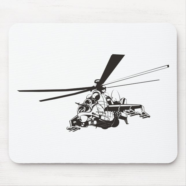 Mousepad Helicóptero de desenho "Hind" (Frente)