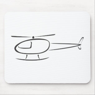 Mousepad Helicóptero no estilo do desenho da abanada