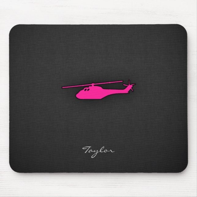Mousepad Helicóptero Rosa Quente (Frente)
