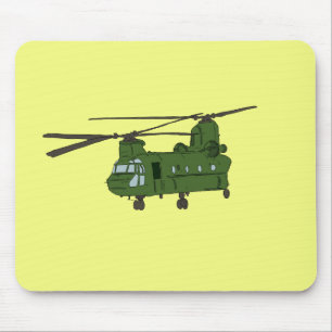 Mousepad Helicóptero verde das forças armadas de CH-47