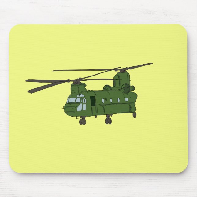 Mousepad Helicóptero verde das forças armadas de CH-47 (Frente)