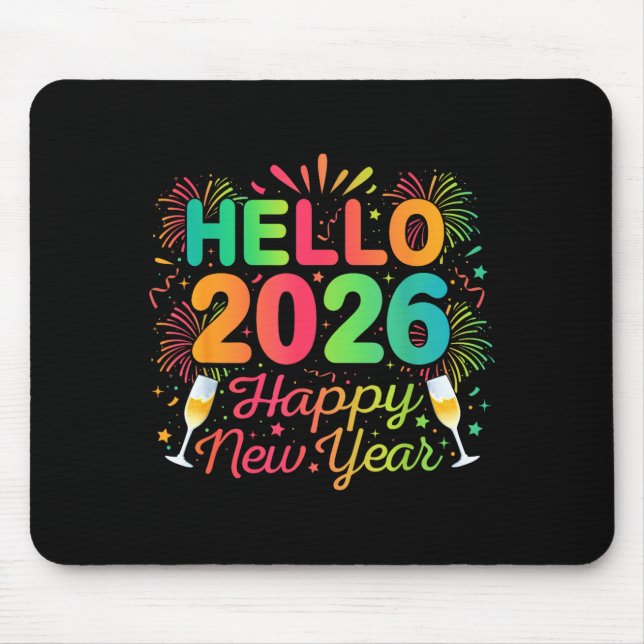 Mousepad Hello 2026 Happy New Year Eve Party Countdown Fire (Frente)