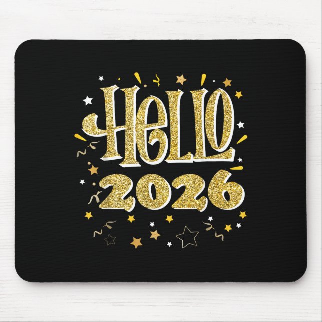Mousepad Hello 2026 Happy New Year Pajama Funny Family Matc (Frente)