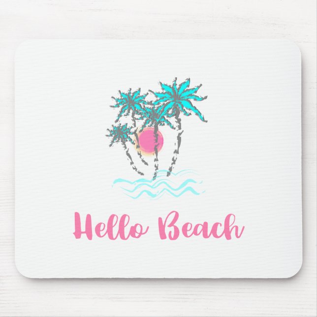 Mousepad Hello Beach Tropical Style Summer (Frente)