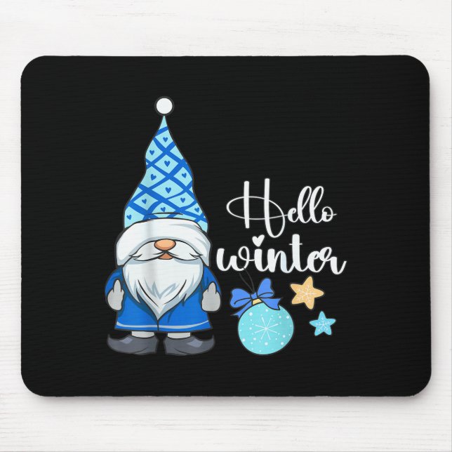 Mousepad Hello Winter, Nordic Christmas Gnome  (Frente)