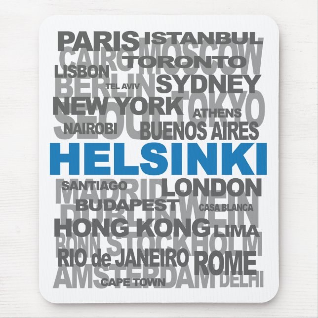 Mousepad HELSINKI e outras cidades (Frente)