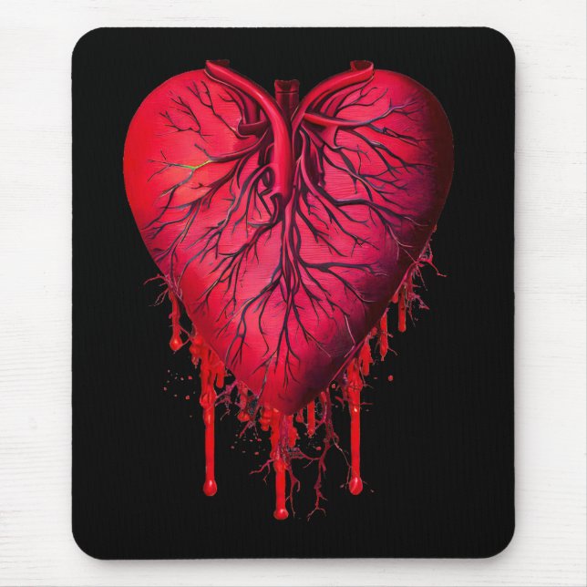 Mousepad Hemorragia Cardíaca Amor Coração quebra Arte surre (Frente)