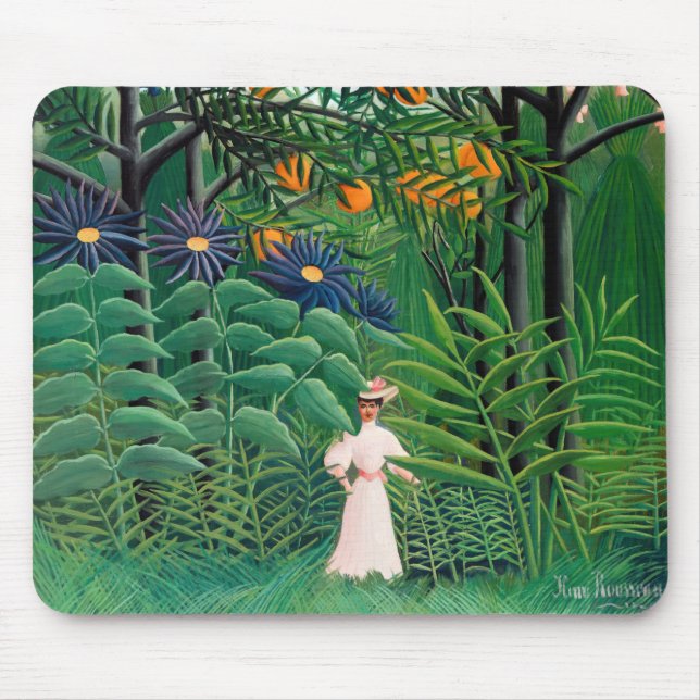 Mousepad Henri Rousseau - Mulher caminhando em uma Floresta (Frente)