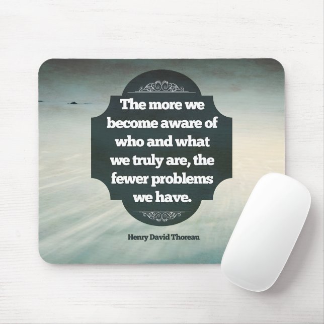 Mousepad Henry David Thoreau Citação Inspiracional "Conscie (Com mouse)