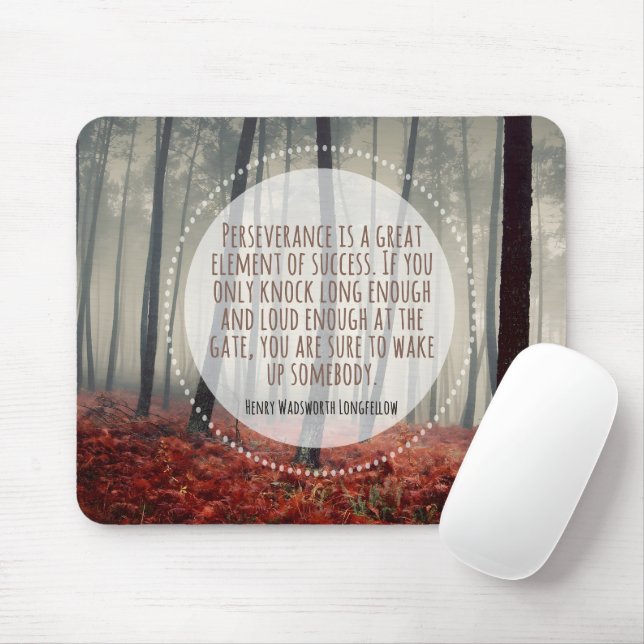 Mousepad Henry Longfellow Inspirational Cote Perseverança (Com mouse)