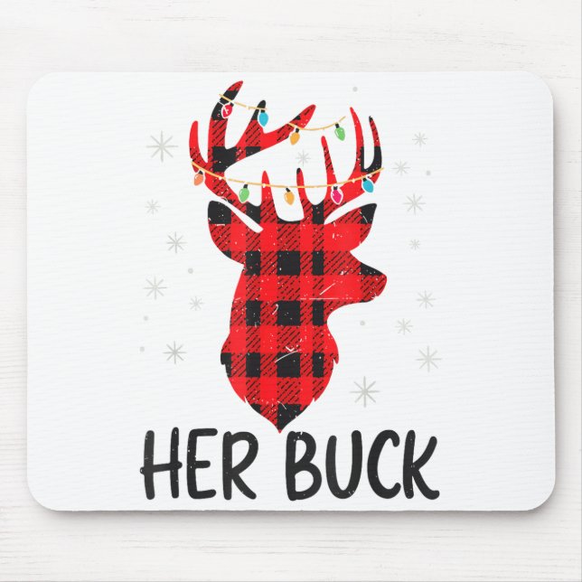 Mousepad Her Buck Deer Hunting Christmas Husband Gift Coupl (Frente)