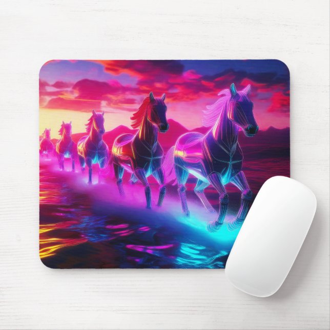 Mousepad Herança Elétrica - Cavalos de Ondas Sintéticas (Com mouse)