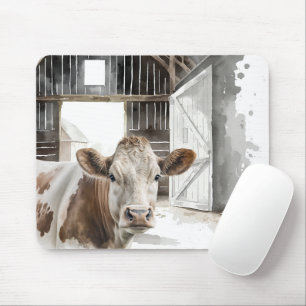 Mousepad Hereford Cow Em Barn