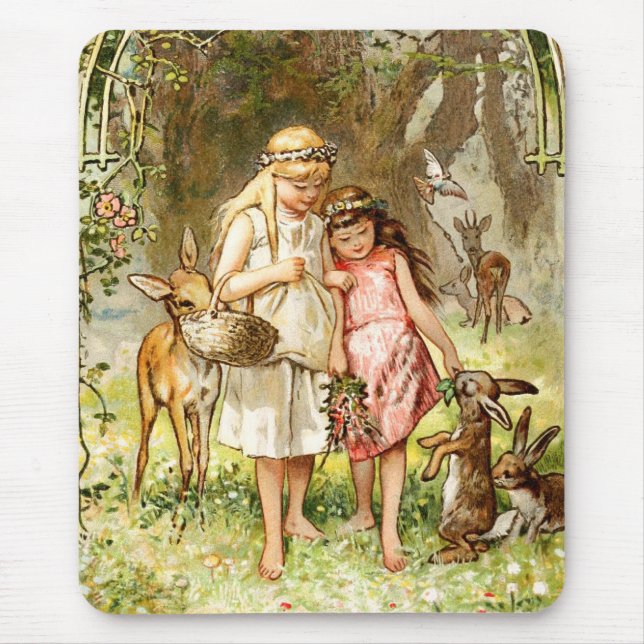 Mousepad Hermann Vogel - Branco da neve e vermelho Rosa (Frente)