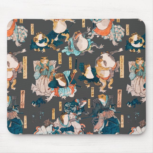 Mousepad Herói animado do Sapo Woodblock ukiyo-e (Frente)